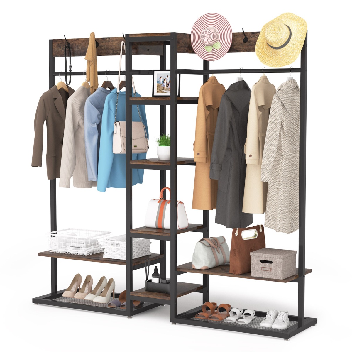 Freestanding Closet Organizer, Clothing Garment Rack - Image 1