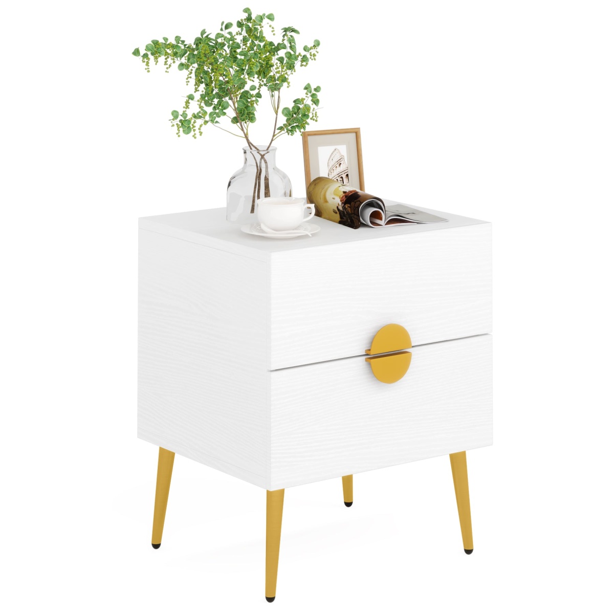 Nightstands, Modern Bedside Table with 2 Drawers - Image 9