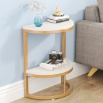 End Table, Half Round Narrow Side Table with Metal Frame - Image 14