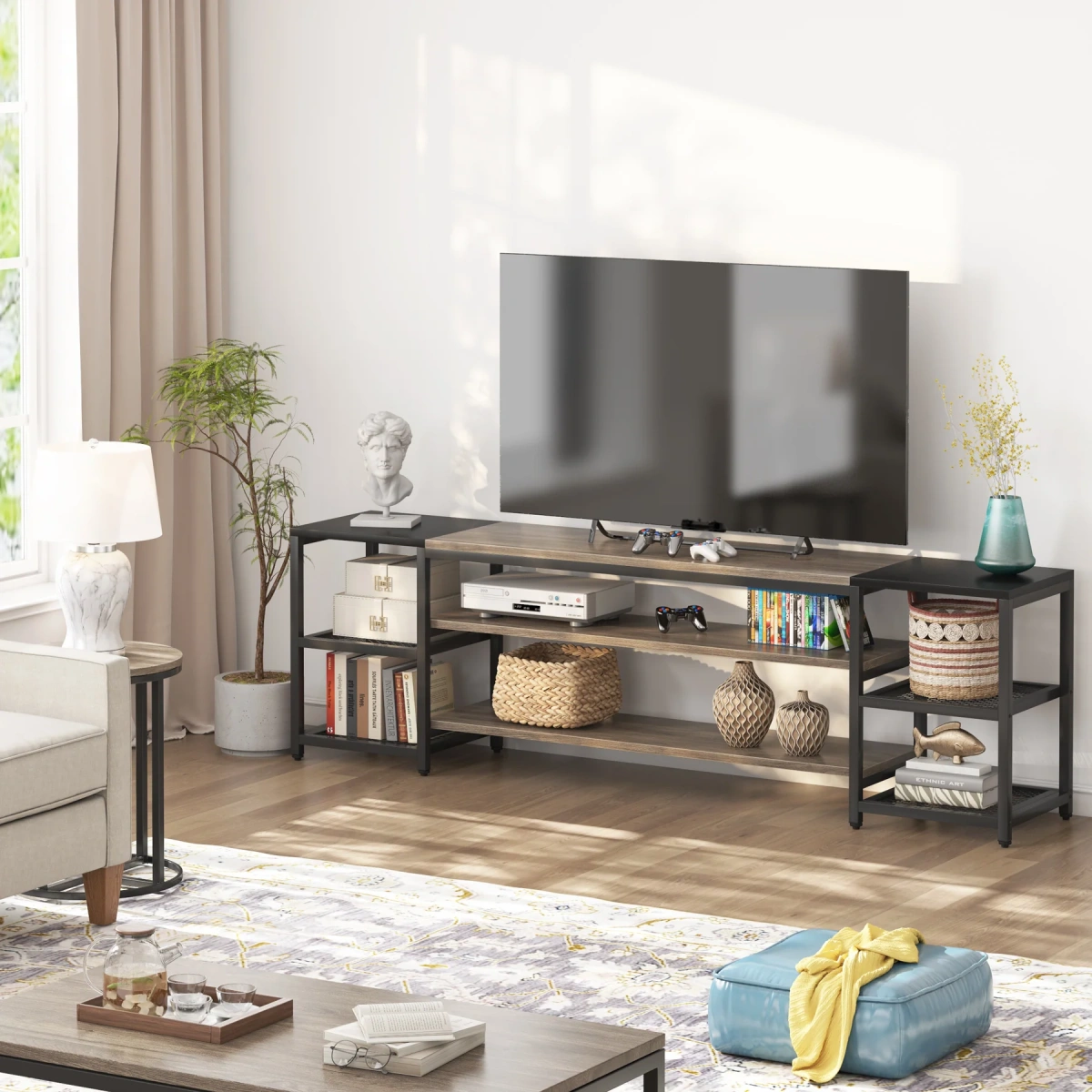 TV Stand, 3-Tier Media Entertainment Center for TV up to 85? - Image 2