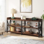 Console Table, 3 Tier Sofa Table Behind Couch with Storage Shelves - Image 4
