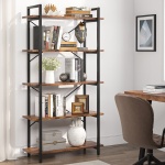Bookshelf, 5 Tier Bookcase Display Shelf Unit - Image 5