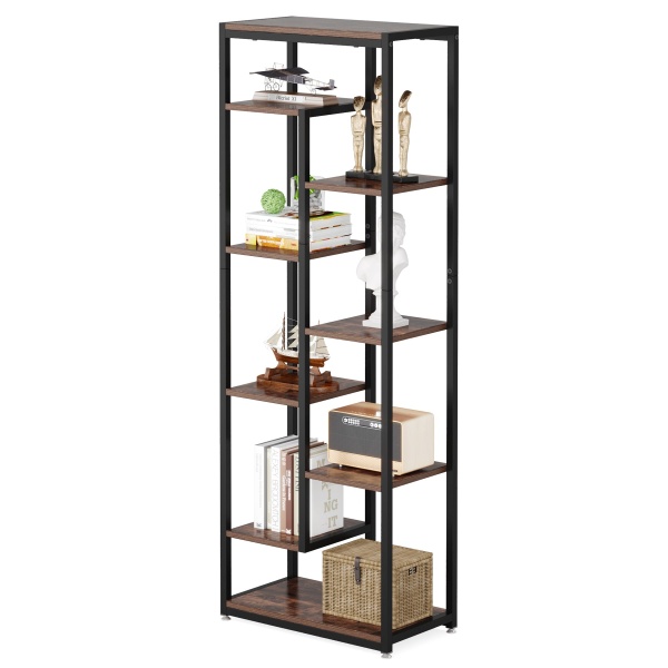 Bookshelf, 70.8? Etagere Bookcase Storage Display Shelf Unit