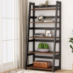 Bookshelf, 5-Tier Ladder Bookcase Etagere Storage Shelf - Image 9