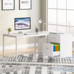 L-Shaped Desk, 55 Inch Computer Corner Desk with Drawer - Image 9