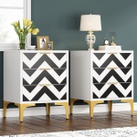 Nightstand, Modern 3-Drawer End Table Bedside Table for Bedroom - Image 9