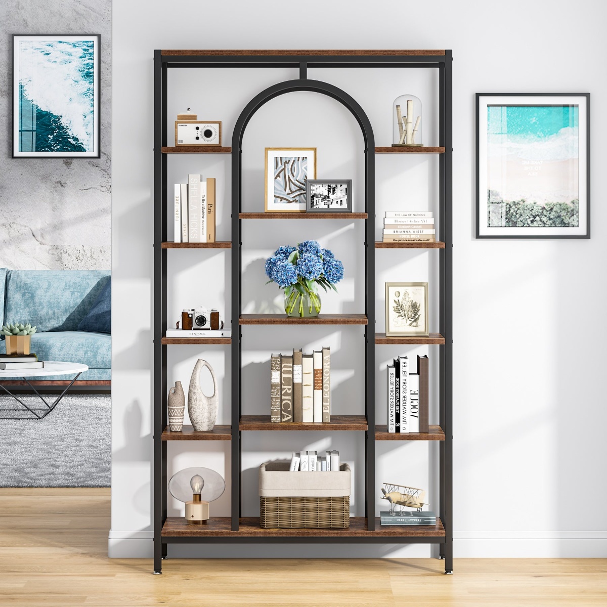 Bookshelf, 70.9? Etagere Bookcase Open Display Shelf - Image 6