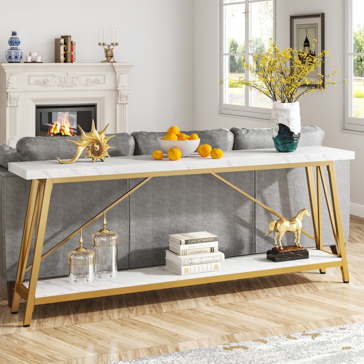 Console Table, 70.9 Inches Extra Long Sofa Table Behind Couch - Image 13