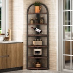 6 Tier Corner Shelf, 71 inch Tall Corner Bookshelf for Small Space - Image 5