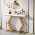 Console Table, 42? Modern Faux Marble Entryway Sofa Table - Image 2
