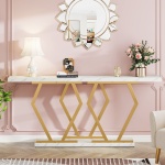 Console Table, Modern 70.9? Sofa Table with Faux Marble Tabletop - Image 5