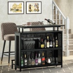 Bar Unit, 3 Tier Liquor Home Bar Table with Stemware Racks - Image 5