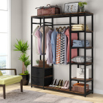 Freestanding Closet Organizer, 59? Garment Rack with 2 Drawers - Image 2