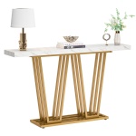 Console Table, 55? Modern Sofa Table with Faux Marble Surface