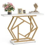 Console Table, Modern 47? Sofa Table with Gold Metal Base