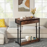Height Adjustable Desk, Mobile Side Table Portable Desk with Drawers - Image 4