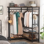 Freestanding Closet Organizer, Corner L Shape Clothes Rack - Image 5
