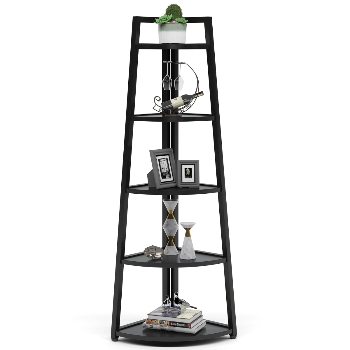Corner Shelf, 70? Tall Corner Ladder Shelf Small Bookshelf - Image 10