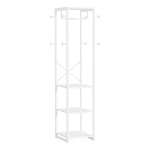 Coat Rack, Freestanding Corner Hall Tree with 4 Shelves 8 Hooks - Image 9