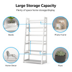 Bookshelf, 5-Tier Ladder Bookcase Etagere Storage Shelf - Image 6