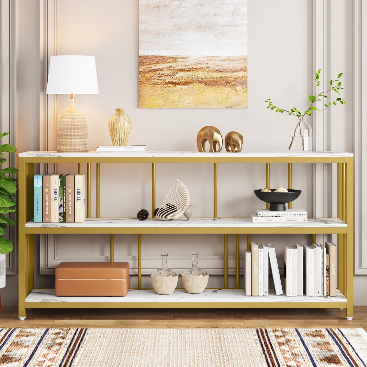Console Table, 70.9? Sofa Table, 3 Tiers Narrow Long Sofa Table - Image 9