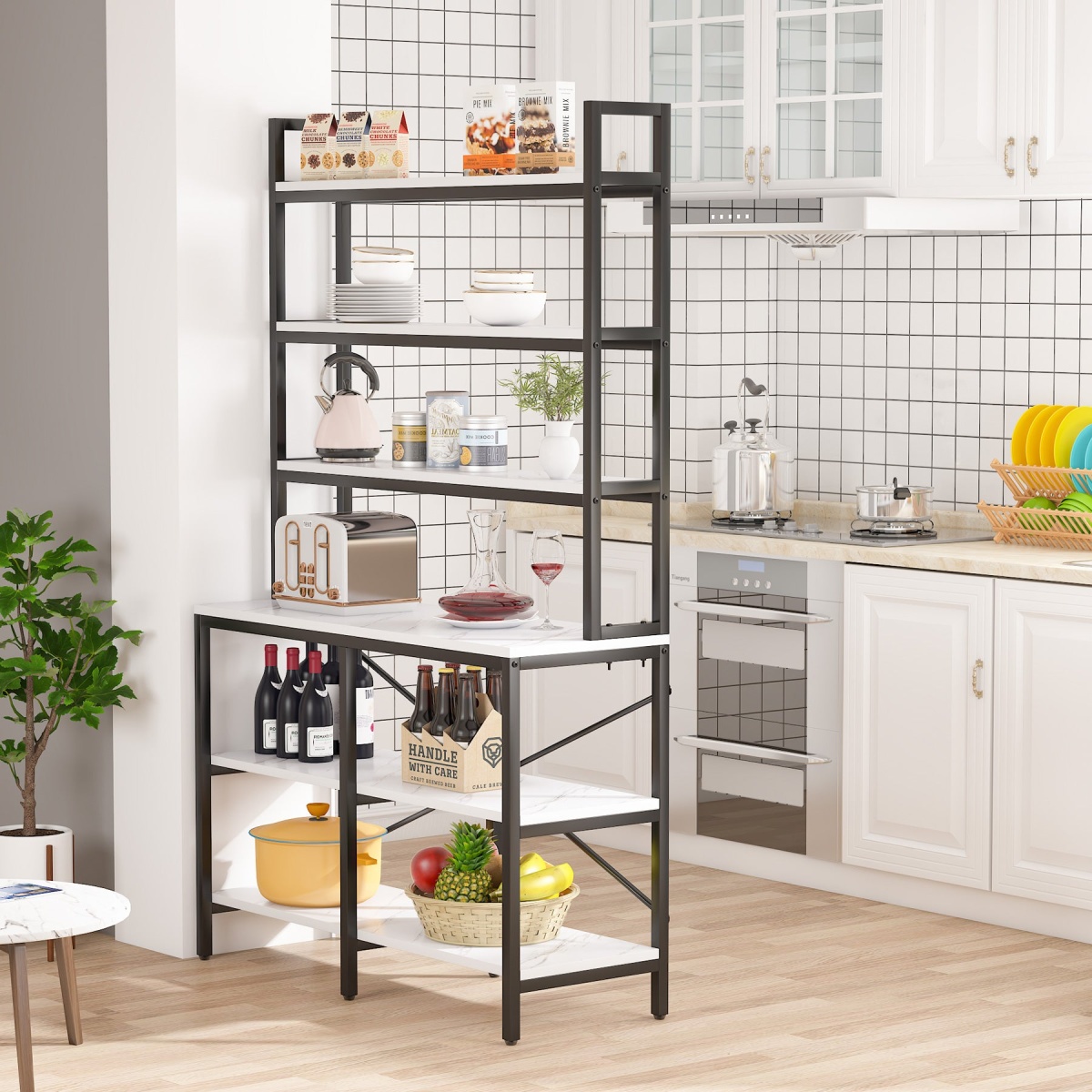 Bookshelf, 6-Tier Standing Etagere Bookcase Storage Rack - Image 5
