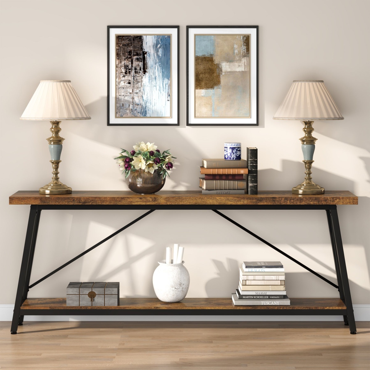 Console Table, 70.9 Inches Extra Long Sofa Table Behind Couch - Image 5
