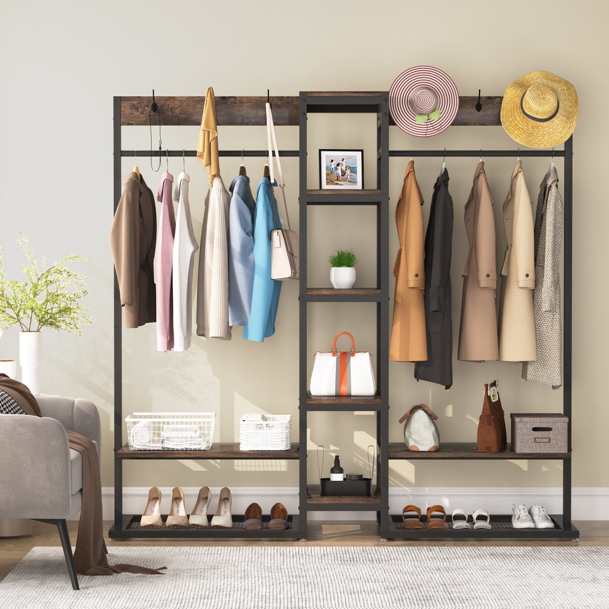 Freestanding Closet Organizer, Clothing Garment Rack - Image 4