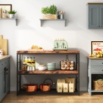 Kitchen Island with Storage Shelves, 3-Tier Kitchen Shelf - Image 4
