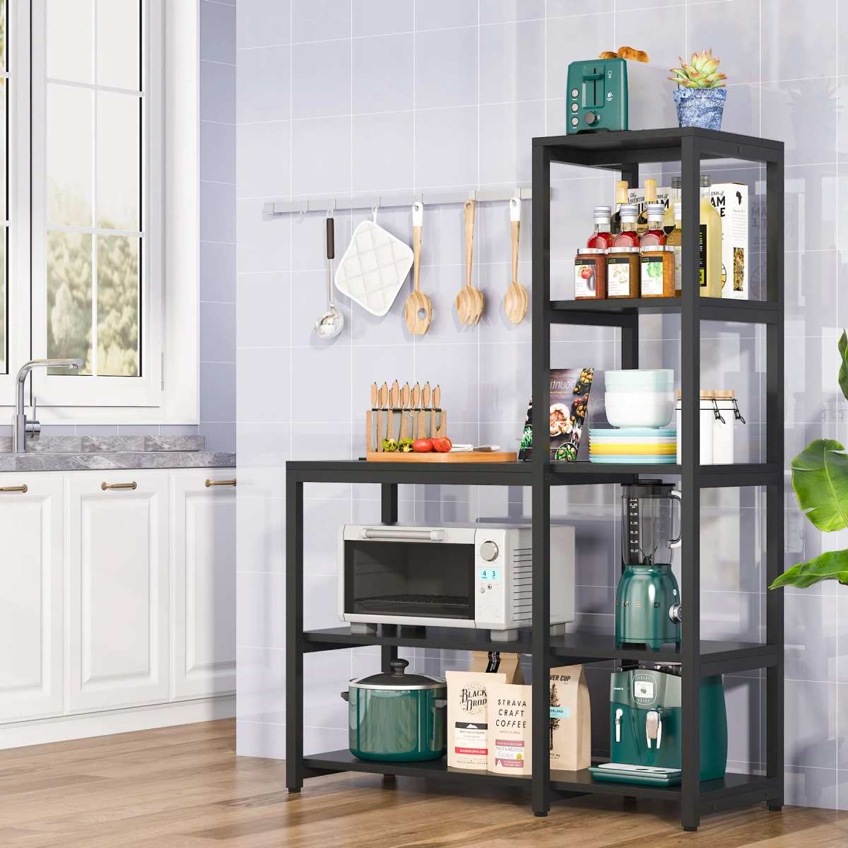 5-Tier Kitchen Bakers Rack with Storage Shelf - Image 4