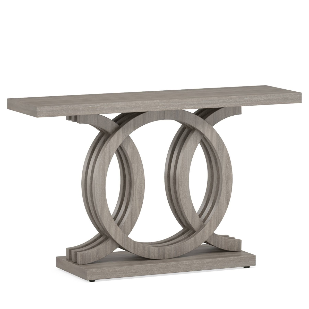 Console Table, 55? Farmhouse Hallway Sofa Table With Geometric Base - Image 2