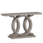 Console Table, 55? Farmhouse Hallway Sofa Table With Geometric Base - Image 2