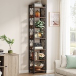 Corner Shelf, 78.7? Narrow Bookshelf 7 Tier Corner Bookcase - Image 5