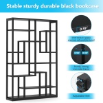 Bookshelf, Standing Shelf Bookcase Storage Rack, Black - Image 7