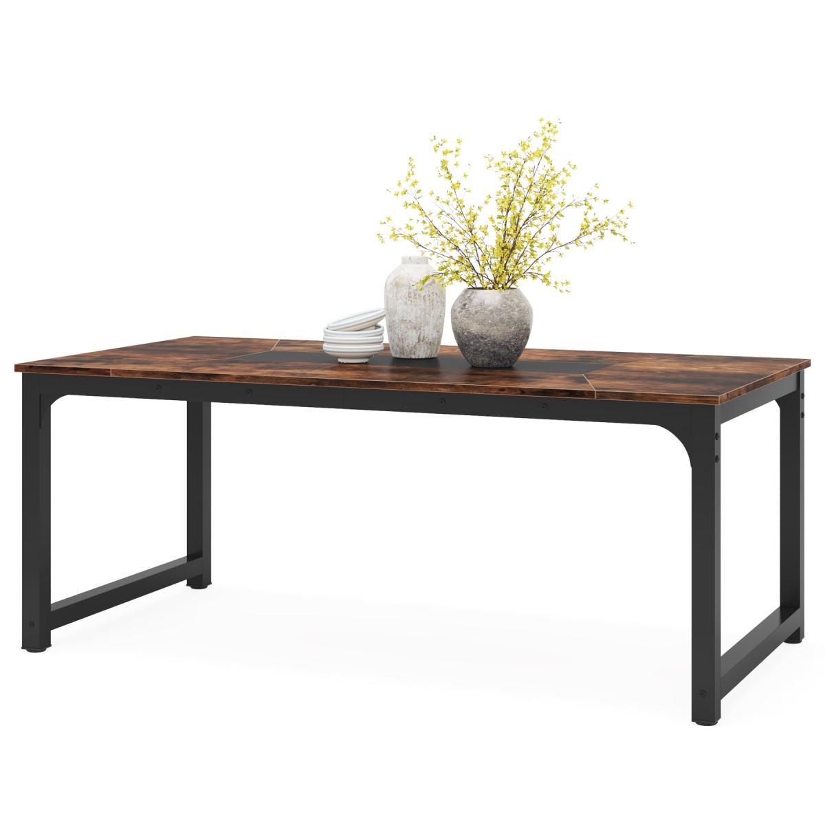 Dining Table, Industrial Kitchen Table with Metal Frame - Image 8