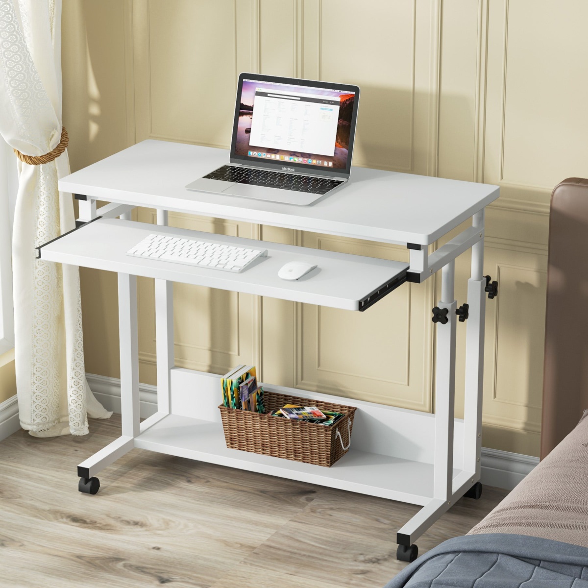 Height Adjustable Desk, Rolling Standing Desk Portable Desk - Image 8