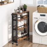 Slim Kitchen Cart, 4-Tier Storage Rolling Cart with Handle - Image 4