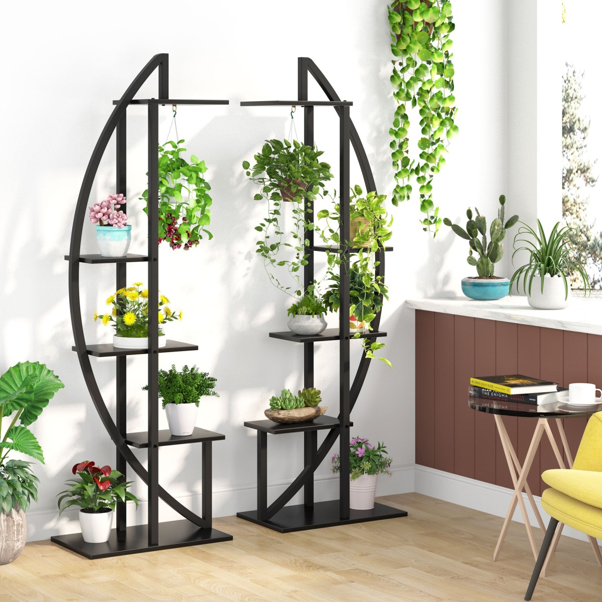 Plant Stand, 5-Tier Curved Flower Display Shelf Pack of 2 - Image 13