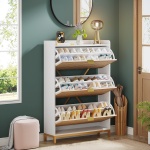 Shoe Cabinet, Modern Shoe Rack Organizer with Door & Drawer - Image 4