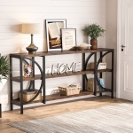 Console Table, 70.86? Sofa Entryway Table with 3 Tier Storage Shelves - Image 6