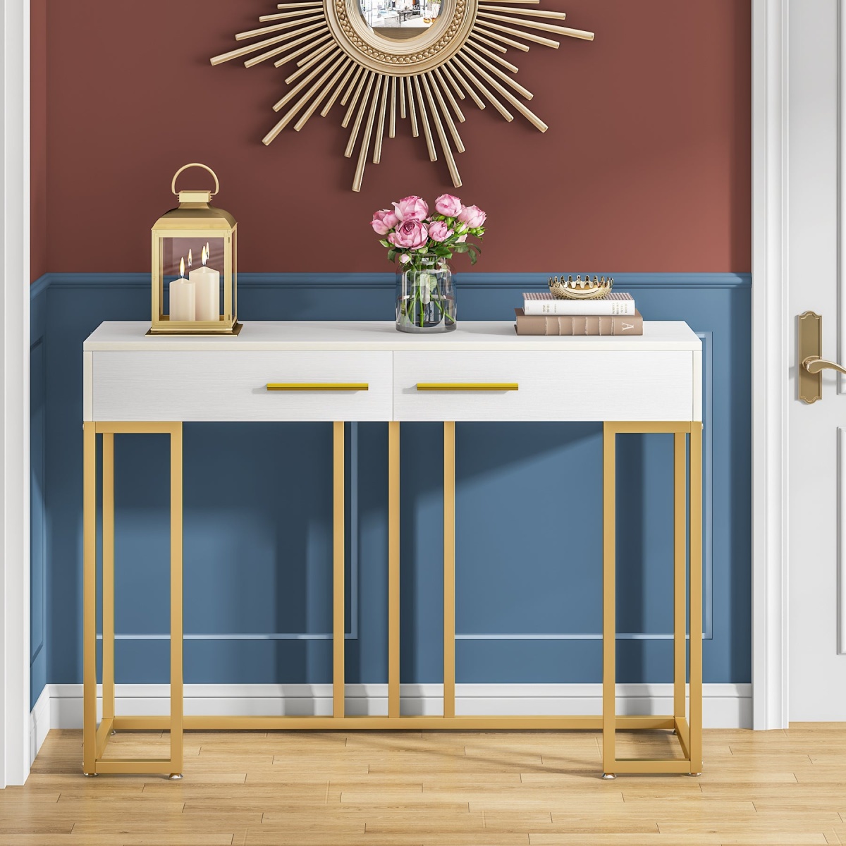 Console Table, Modern Sofa Couch Table with 2-Drawer - Image 5
