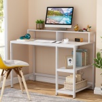 Computer Desk, Industrial Writing Desk with Shelves for Study - Image 4