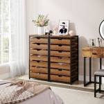 7 Drawer Chest, Industrial Storage Dresser Cabinet with Metal Legs - Image 5