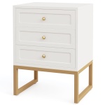 Nightstand, Modern Bedside End Table with 3 Drawers - Image 2