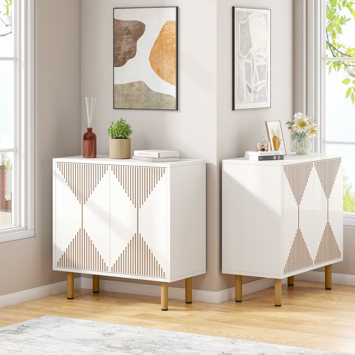 Sideboard Buffet, 58? Modern Storage Cabinet with Doors - Image 5