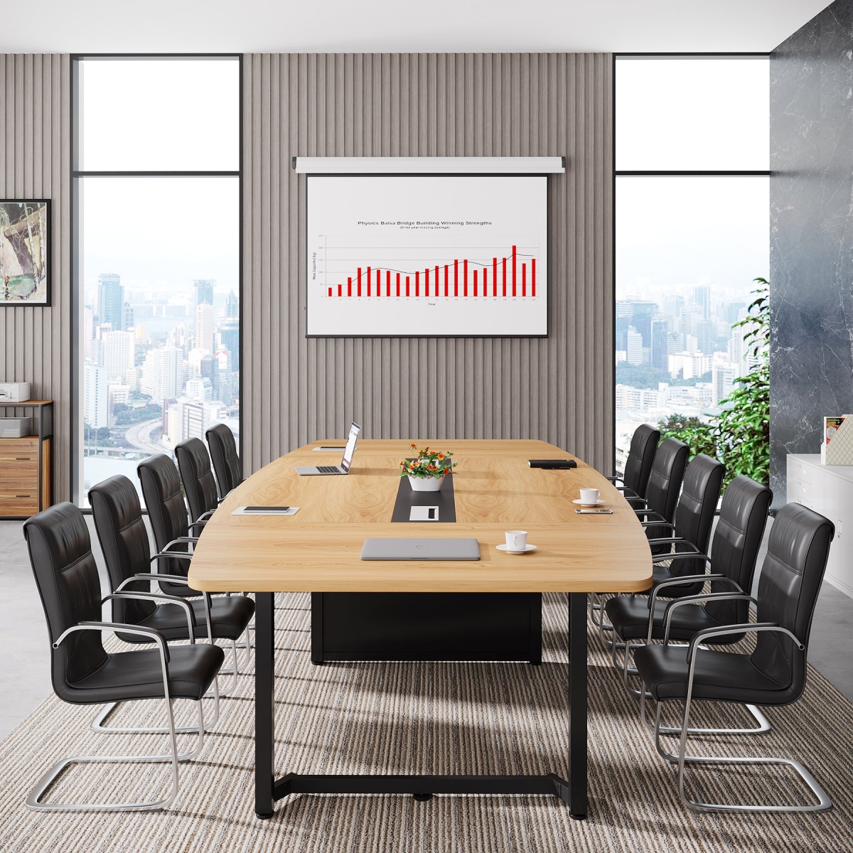 8FT Conference Table, 94.5L x 47.2W inch Large Meeting Table - Image 5