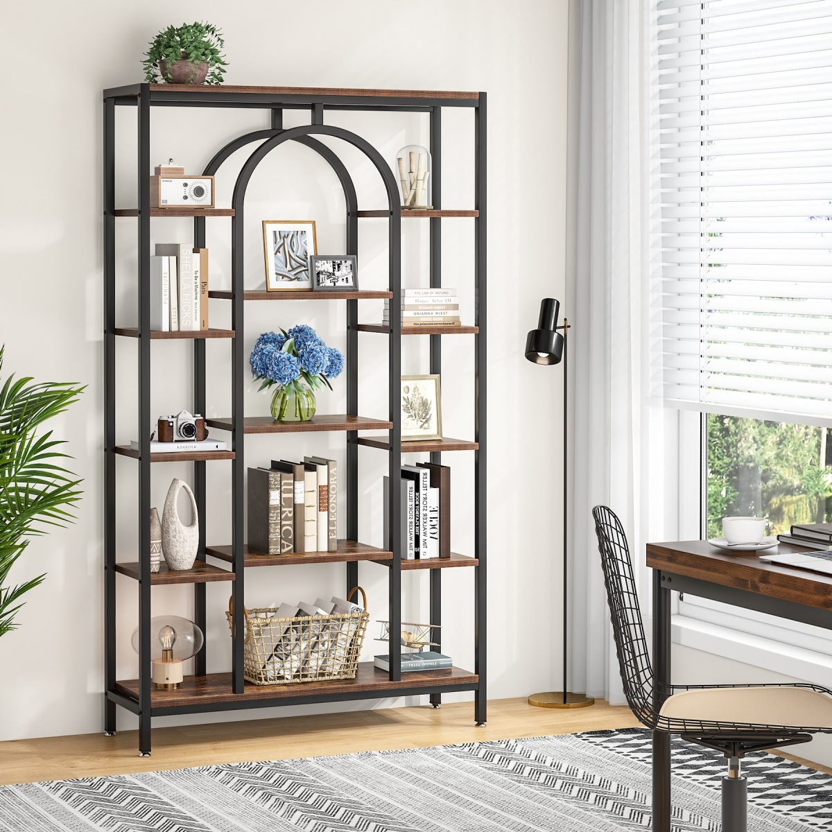 Bookshelf, 70.9? Etagere Bookcase Open Display Shelf - Image 4