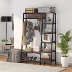 Freestanding Closet Organizer, 5-Tier Shelves Coat Garment Rack - Image 2