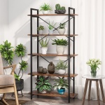 Bookshelf, 5 Tier Bookcase Display Shelf Unit - Image 6