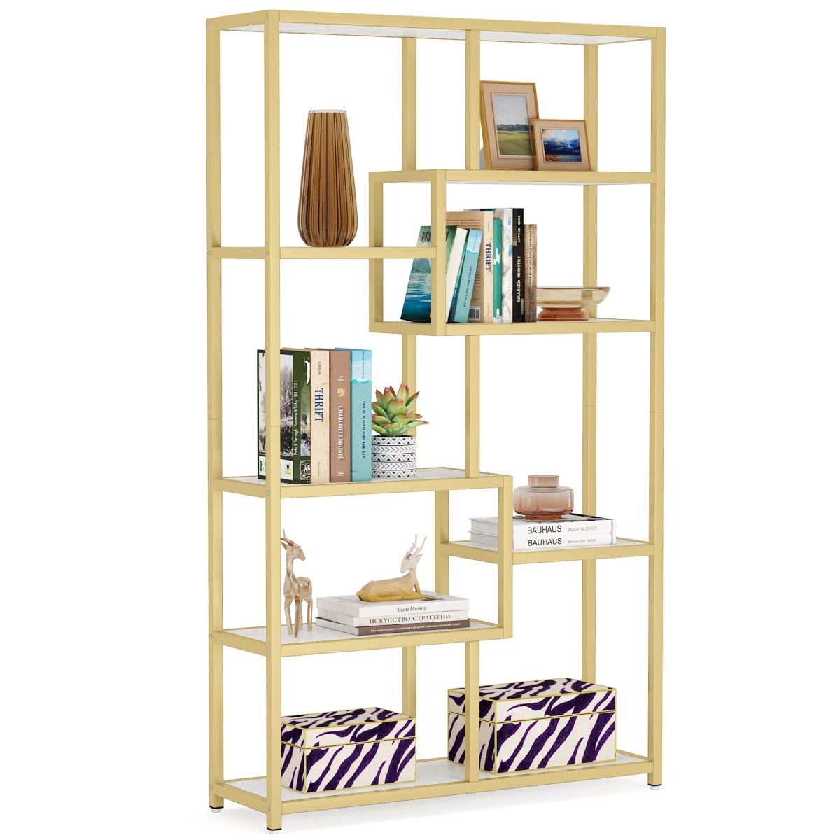 Bookshelf, 8-Open Shelf Etagere Bookcase Storage Organizer - Image 1